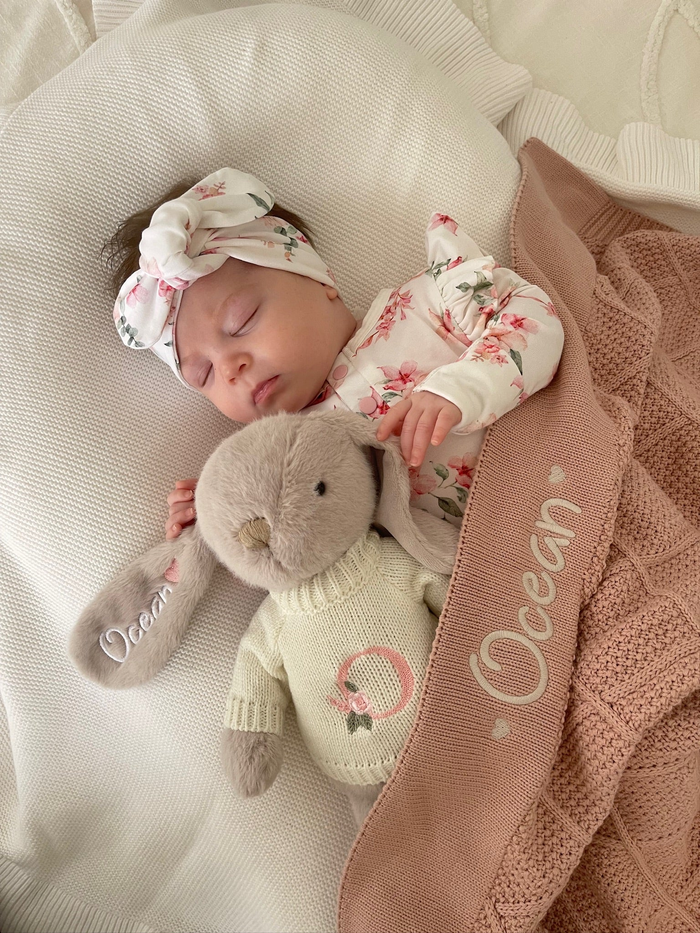 Personalised Bunny Australia caramel brown snuggle bunnies bunny with name on ear bunny and co