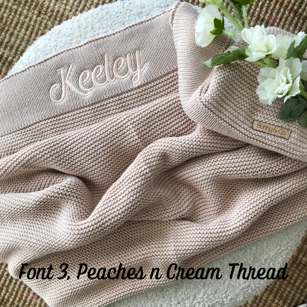 Personalised Baby Blanket - Beige Knit