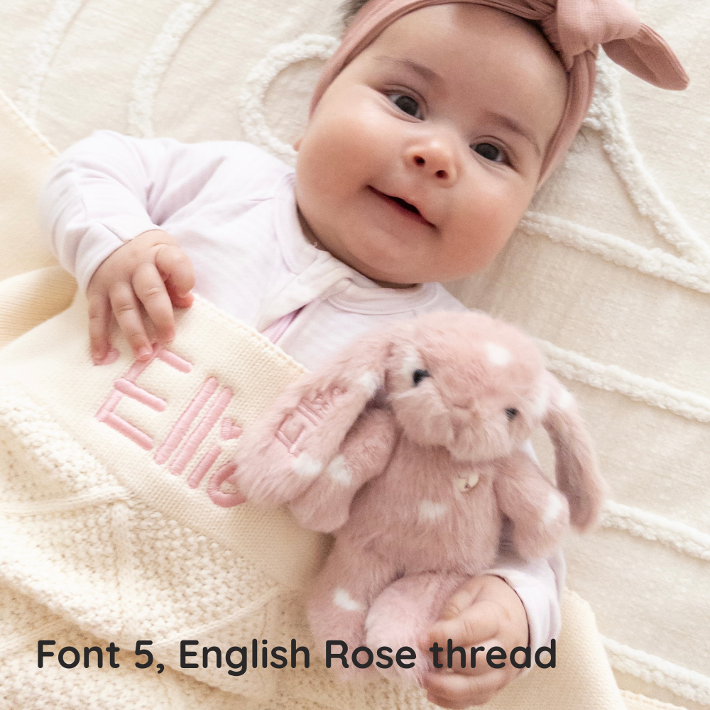 Personalised Diamond Knit Baby Blanket - Milk