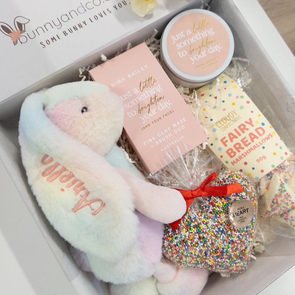 SAME-DAY Rainbow Bunny Gift Hamper
