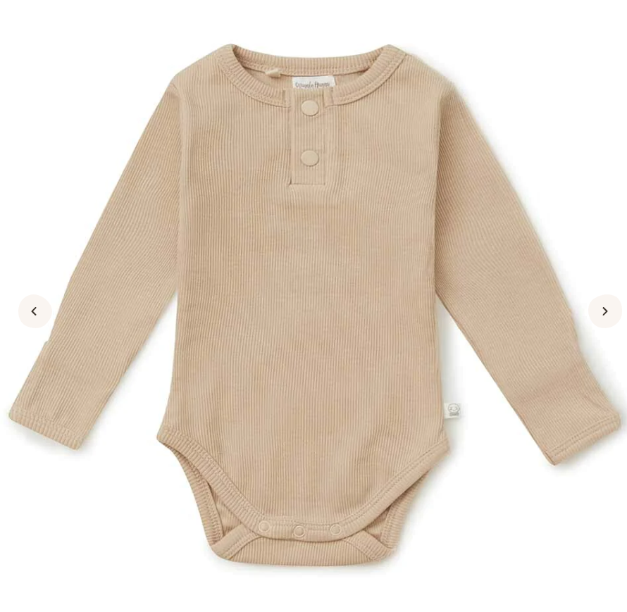 Snuggle Hunny Long Sleeve Organic Bodysuit - Pebble