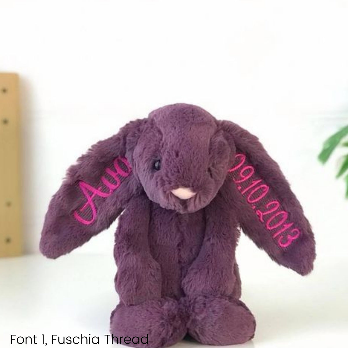 Personalised Jellycat Bunny Rabbit Perth Australia NZ Plum Purple