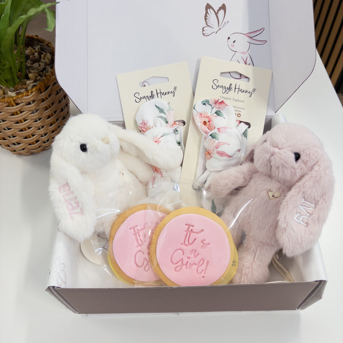 Personalised Baby Gift Hamper - Twin Girls