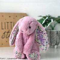 Personalised Tulip Blossom Jellycat Bunny & Cream Cable Knit Blanket