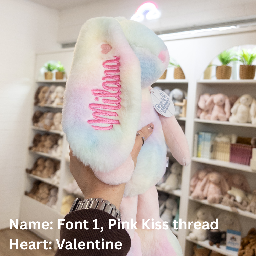 Personalised Large Frankie Bunny -  Rainbow 39cm