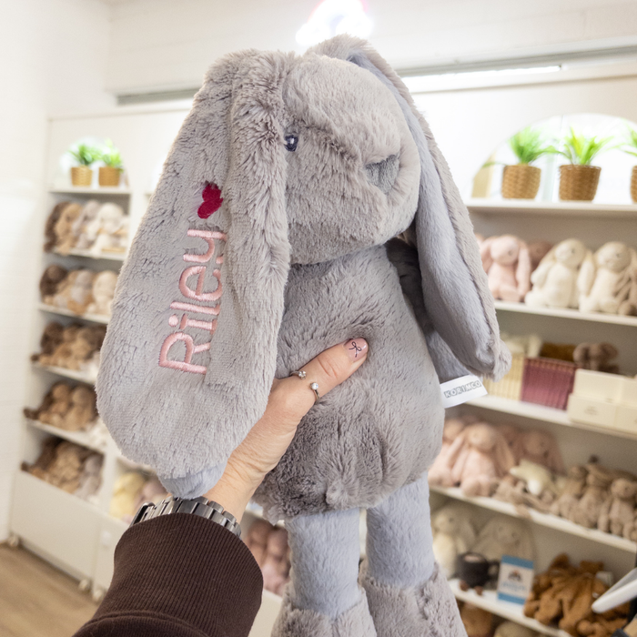 Personalised Large Frankie Bunny - Grey 39cm