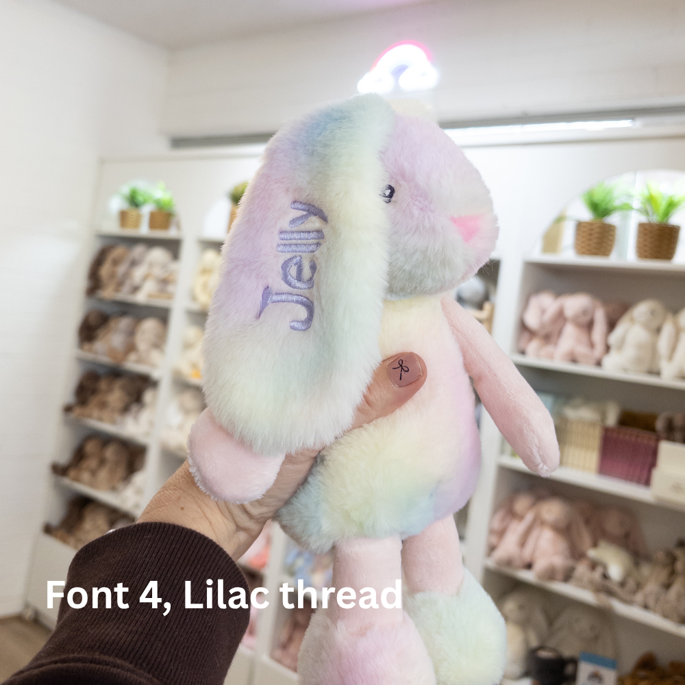 Personalised Small Frankie Bunny - Rainbow 25cm