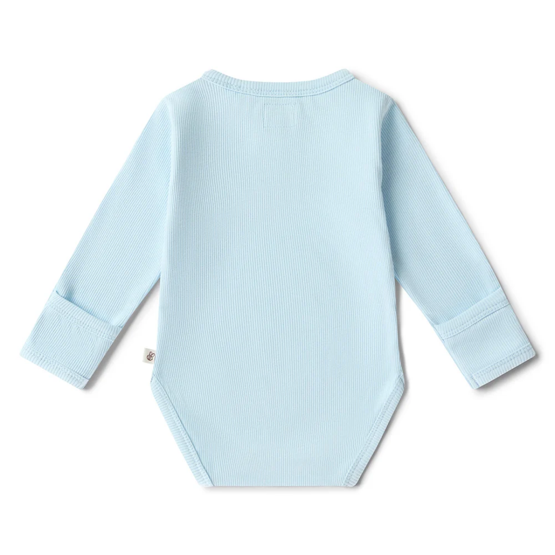 Snuggle Hunny Long Sleeve Organic Bodysuit - Baby Blue