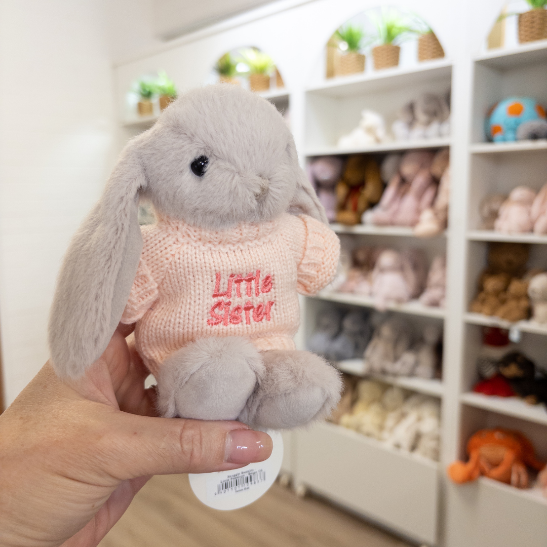 Little Sister Bunny & Jumper - Beige 15cm