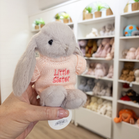 Little Sister Bunny & Jumper - Beige 15cm