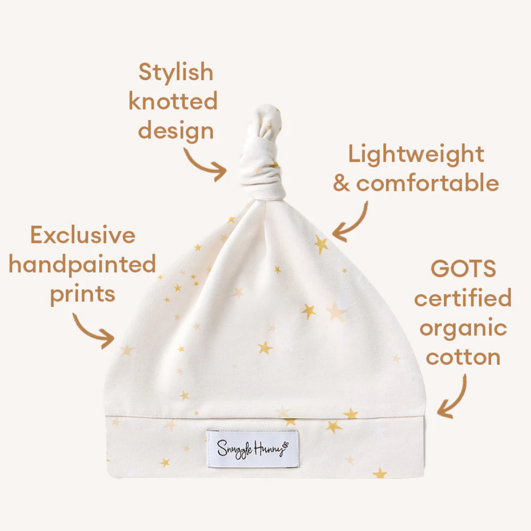 Snuggle Hunny Jersey Organic Knotted Beanie | Stardust