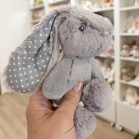 Personalised Tiny Spotty Bunnies 17cm - Grey