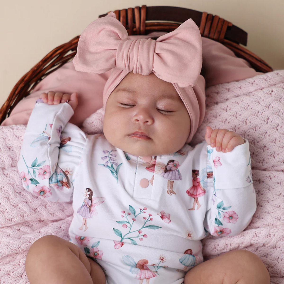 Snuggle Hunny Topknot Oversized Bow- Lullaby Pink