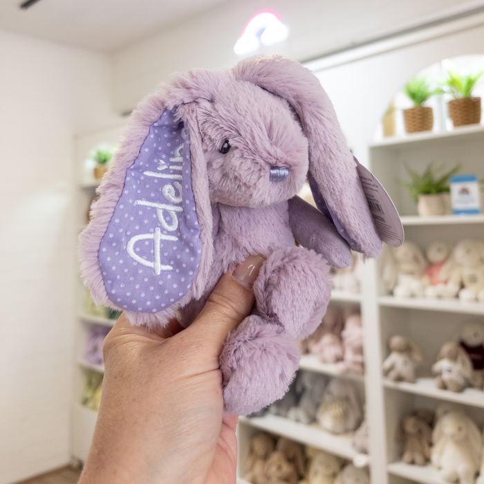 Personalised Tiny Spotty Bunnies 17cm - Lavender