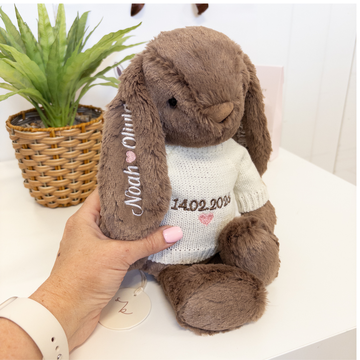 Valentines Day Gift - Personalised Snuggle Bunnies & Jumper - Spice