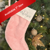 Personalised Christmas Santa Stocking - Pink