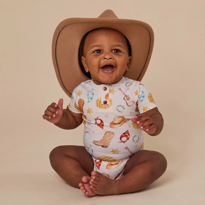 Snuggle Hunny Short Sleeve Bodysuit - Cowboys