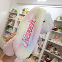 Personalised Large Frankie Bunny -  Rainbow 39cm
