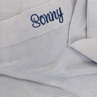 Pre-Stitched "Sonny" Baby Blue Knit Blanket