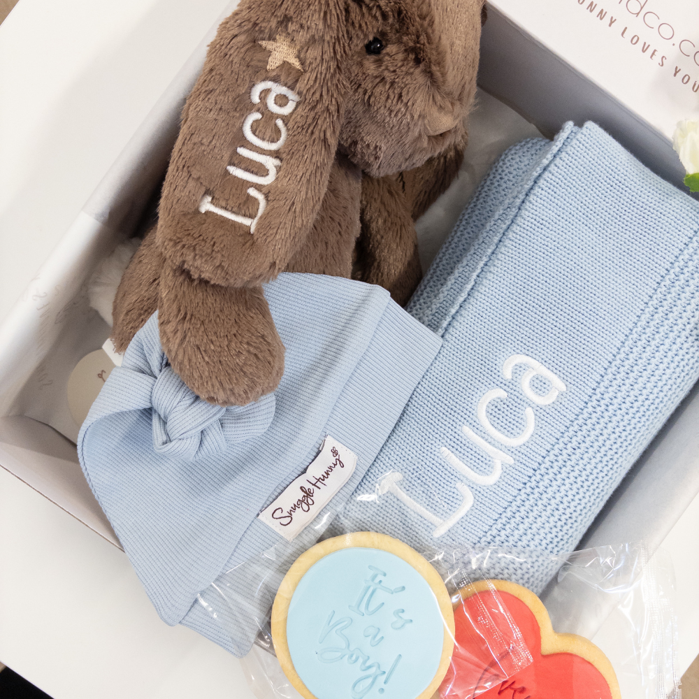 Personalised Bunny & Blanket Gift Box - Spice