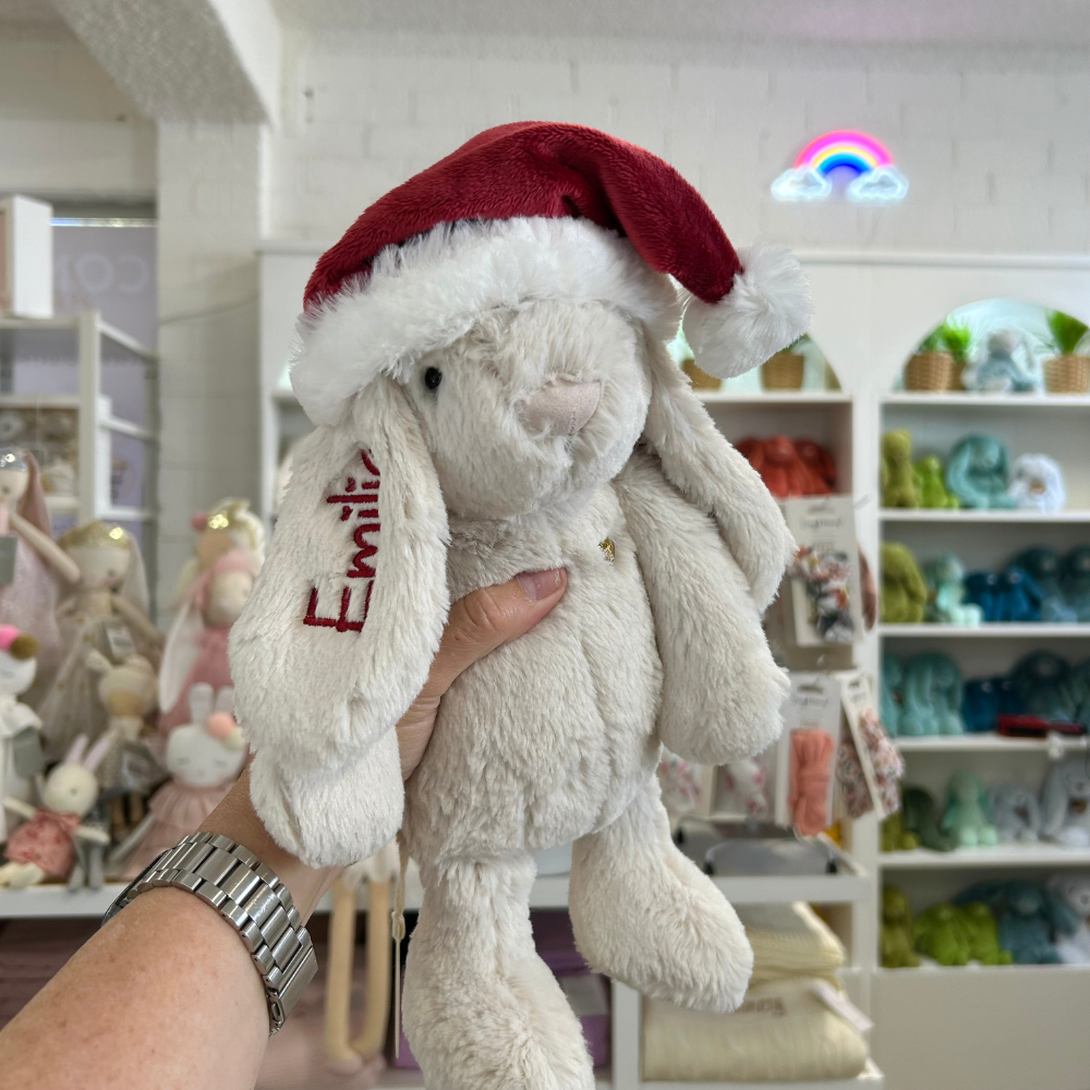 Jamie Kay Snuggle Bunnies - Christmas Hat Penelope - 30cm (AVAILABLE 1 NOV 24)