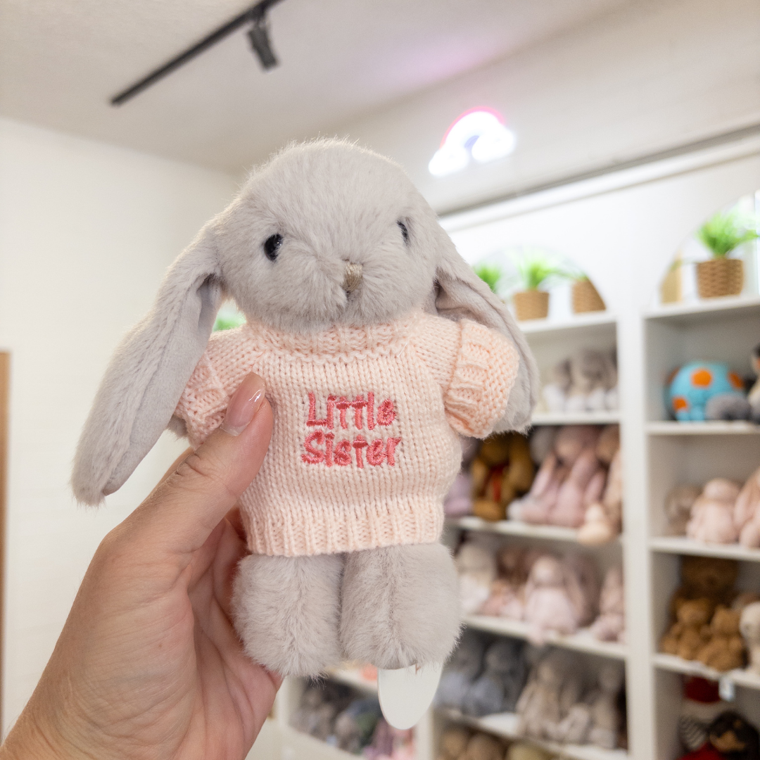 Little Sister Bunny & Jumper - Beige 15cm