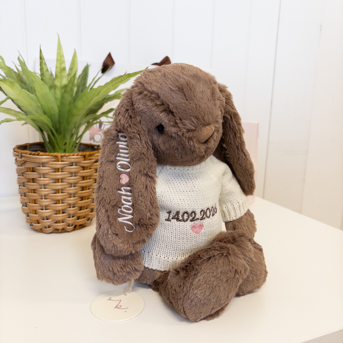 Valentines Day Gift - Personalised Snuggle Bunnies & Jumper - Spice