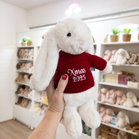 Jellycat Bashful Bunny Cream with Xmas 2025 Jumper