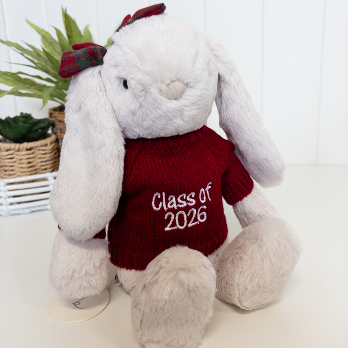 Personalised Graduation Bunny & Jumper - Bow Bunny