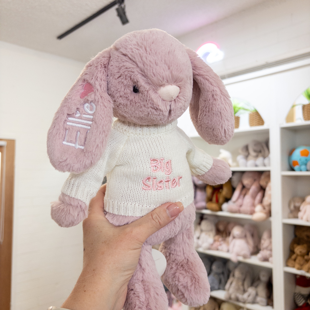 Big Sister Bunny & Jumper - Powder Pink 30cm