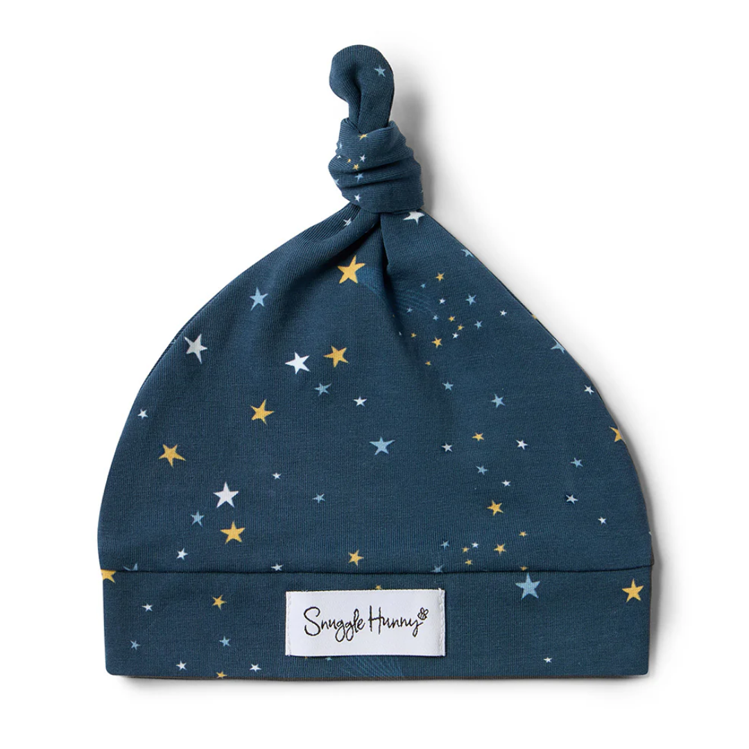 Snuggle Hunny Jersey Organic Knotted Beanie | Starry Night