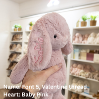 Personalised Snuggle Bunnies - Powder Pink 30cm