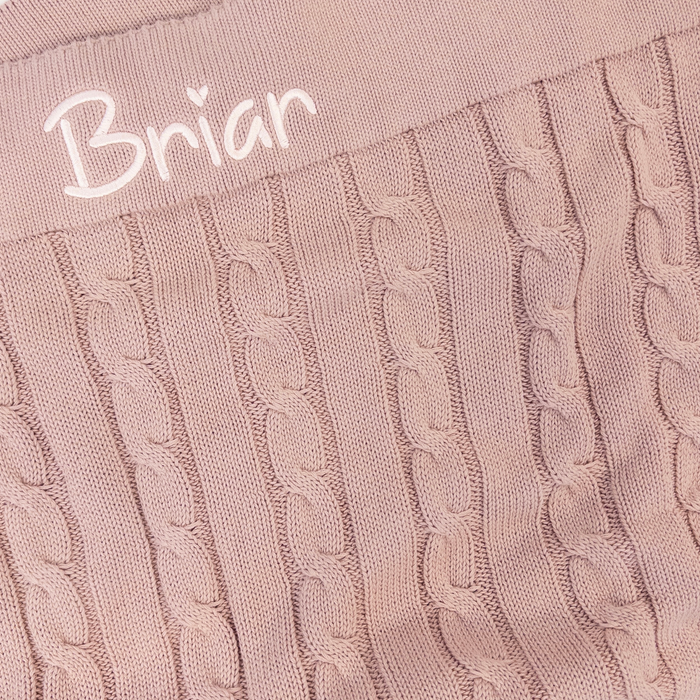 Pre-Stitched "Briar" Mauve Cable Knit Blanket