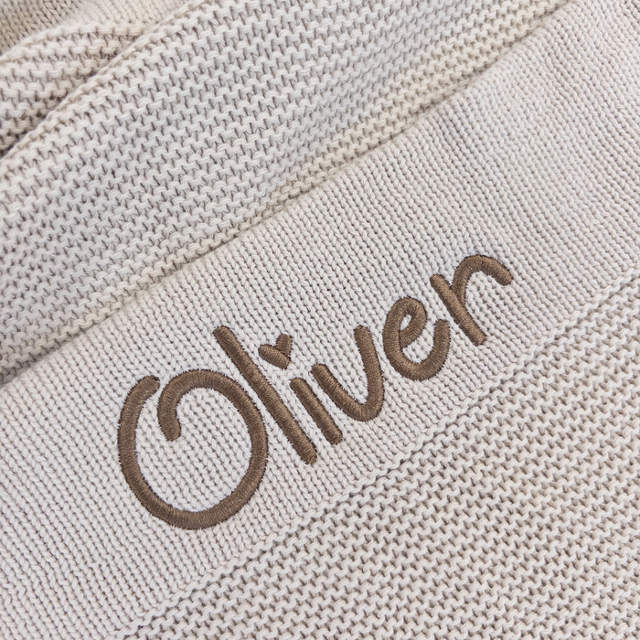 Pre-Stitched "Oliver" Stone Knit Blanket