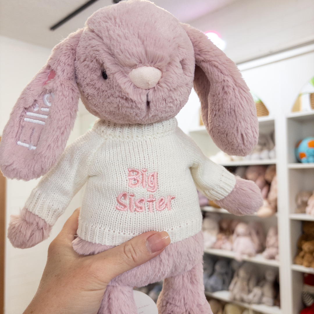 Big Sister Bunny & Jumper - Powder Pink 30cm