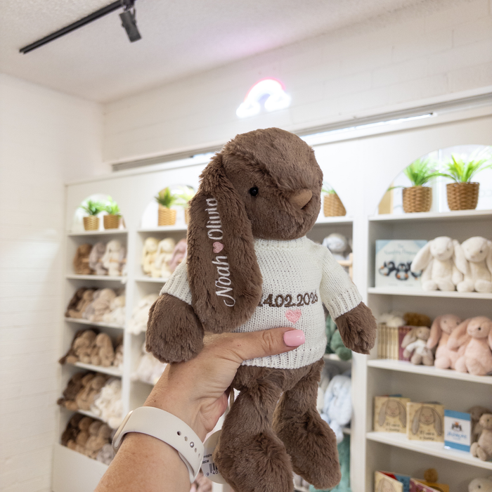 Valentines Day Gift - Personalised Snuggle Bunnies & Jumper - Spice