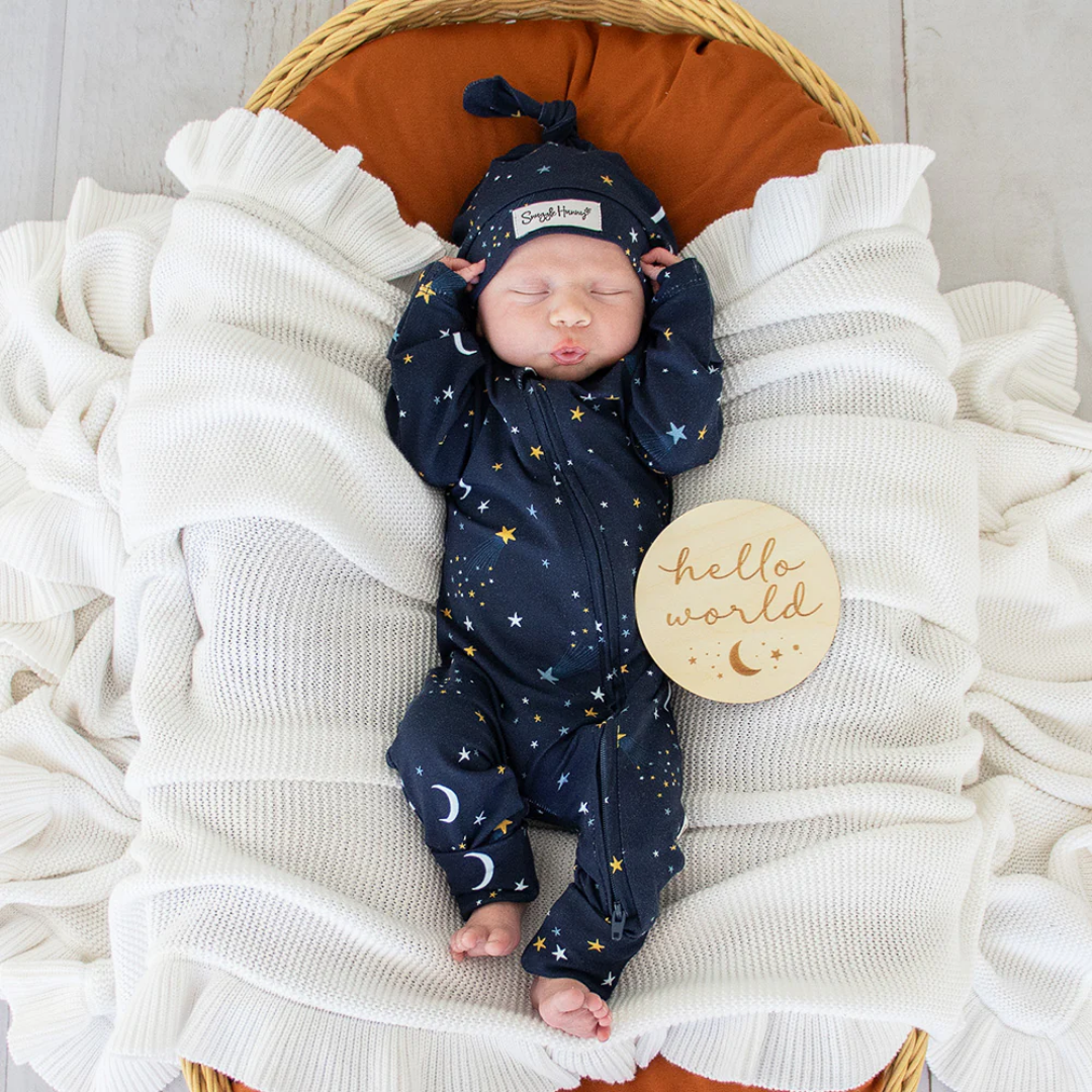 Snuggle Hunny Organic Snugglesuit Convertible Romper| Starry Night