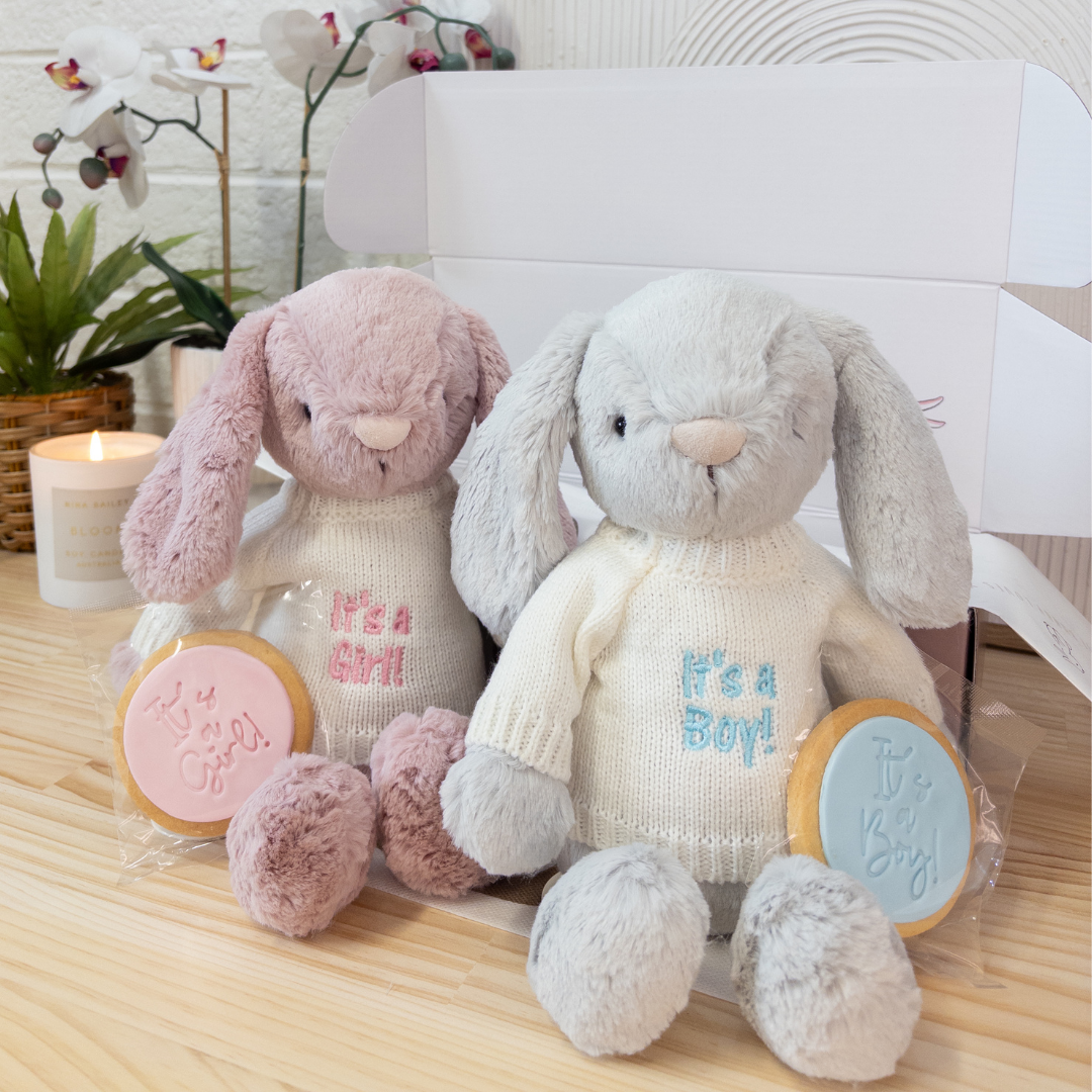 Gender Reveal Set - Snuggle Bunnies Moonbeam & Powder Pink