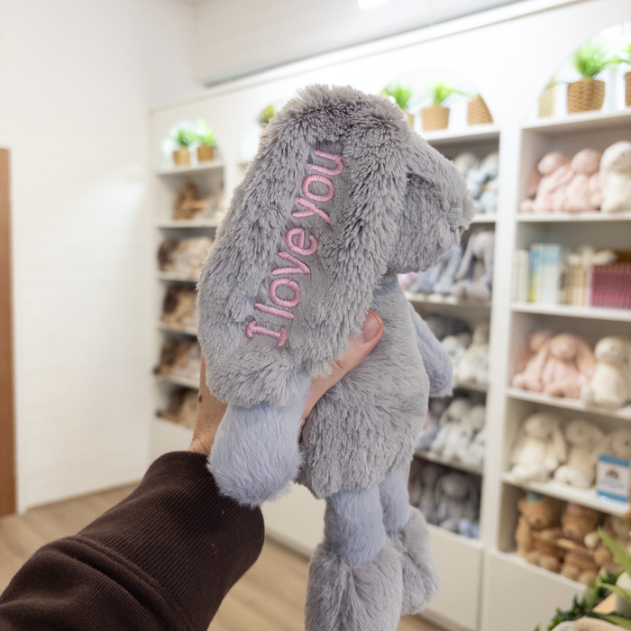 Personalised Small Frankie Bunny - Grey 25cm