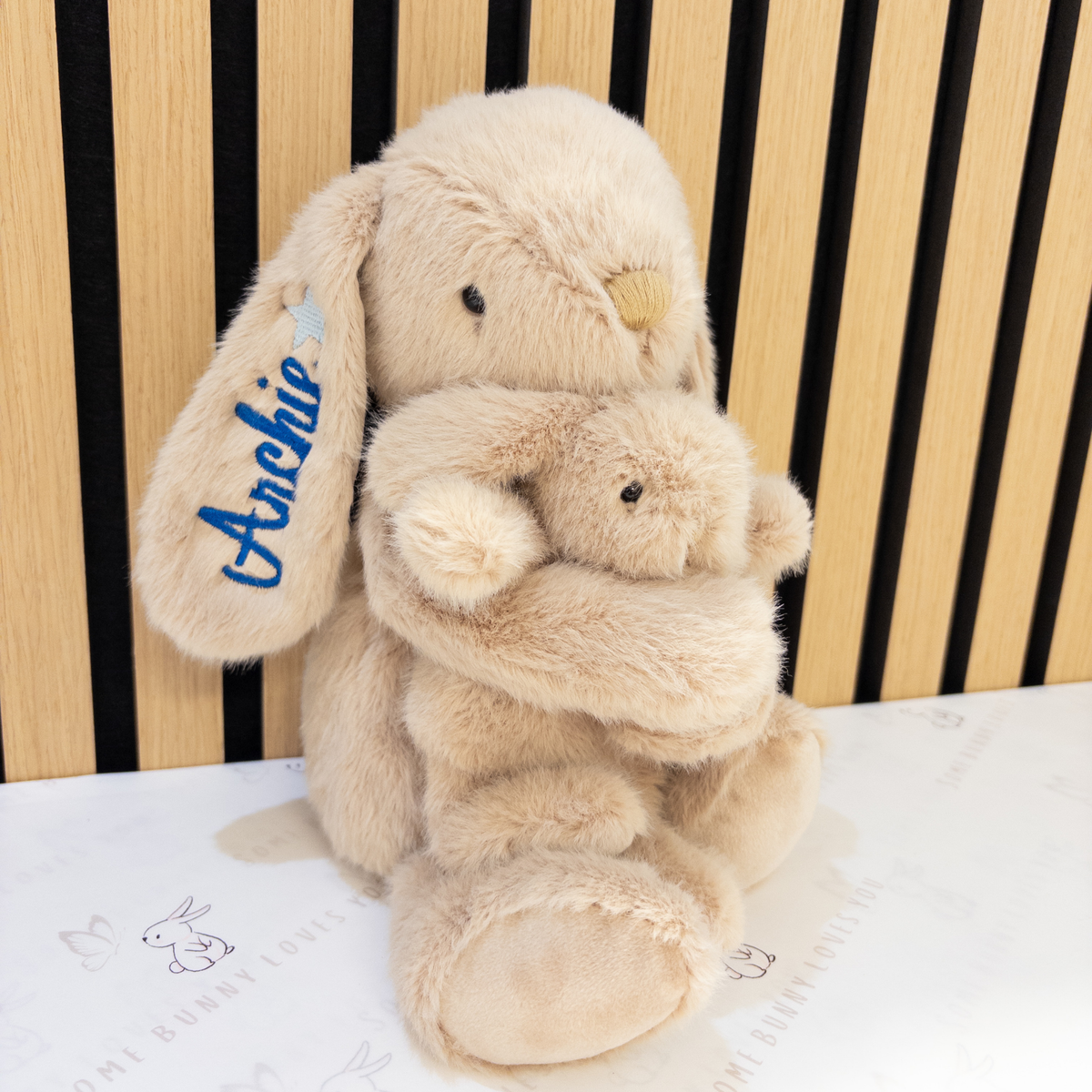 Personalised Snuggle Bunnies - Frankie the Hugging Bunny - Caramel