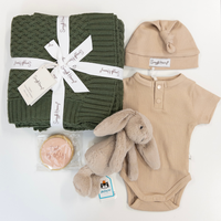 Personalised Small Beige Jellycat Bunny & Snuggle Hunny Gift Hamper (NEW!)