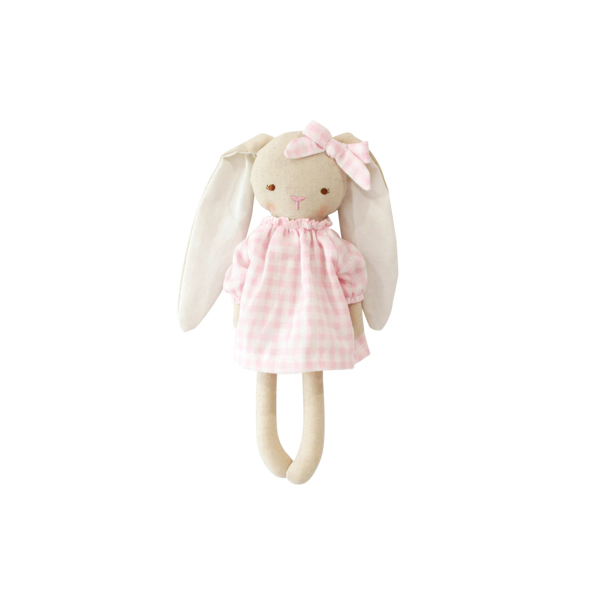 Personalised Alimrose Pink Gingham Pixie Bunny