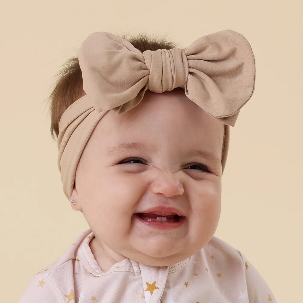 Snuggle Hunny Topknot Oversized Bow- Pebble