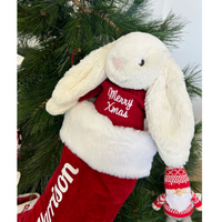 Personalised Christmas Santa Stocking - Red with Fur Trim