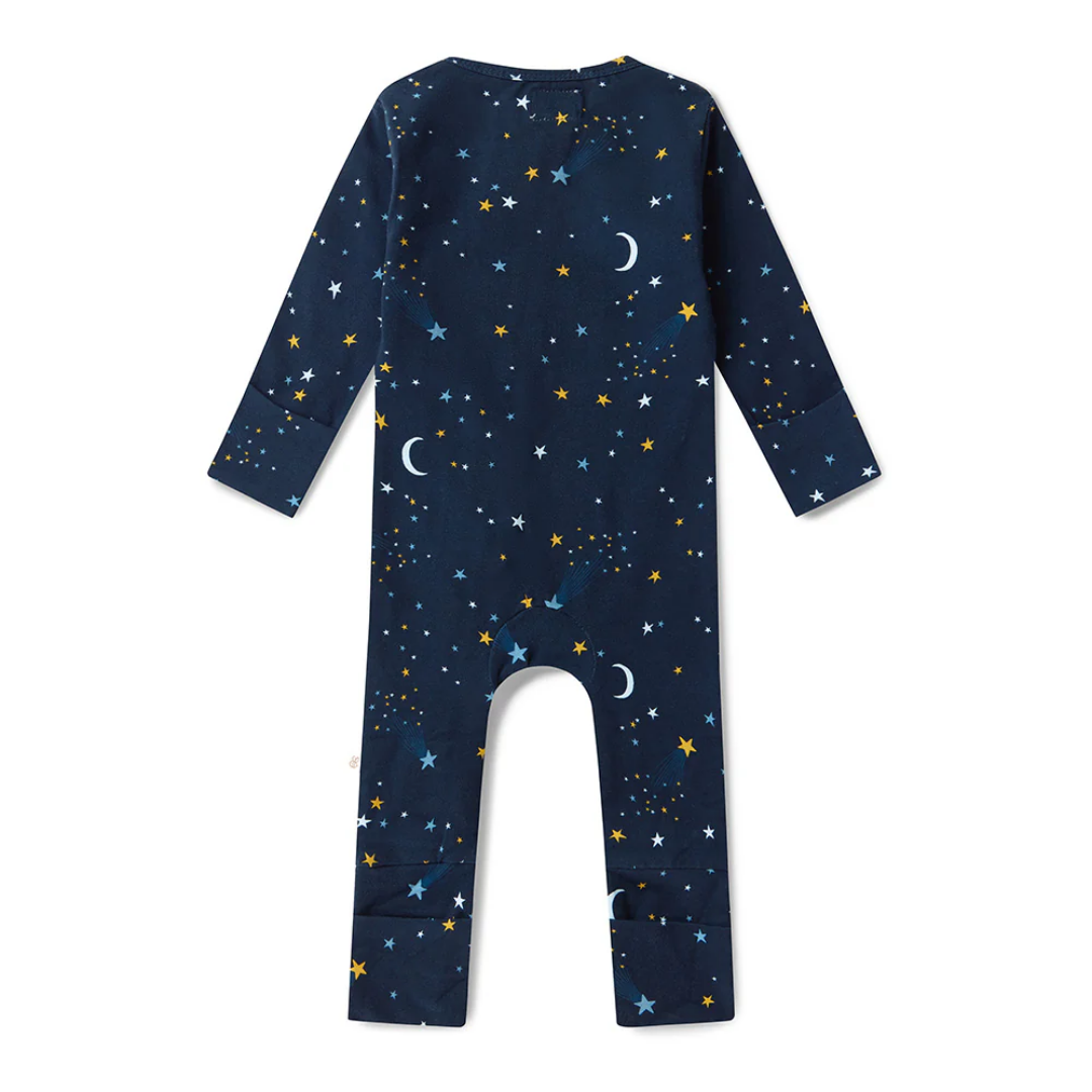 Snuggle Hunny Organic Snugglesuit Convertible Romper| Starry Night