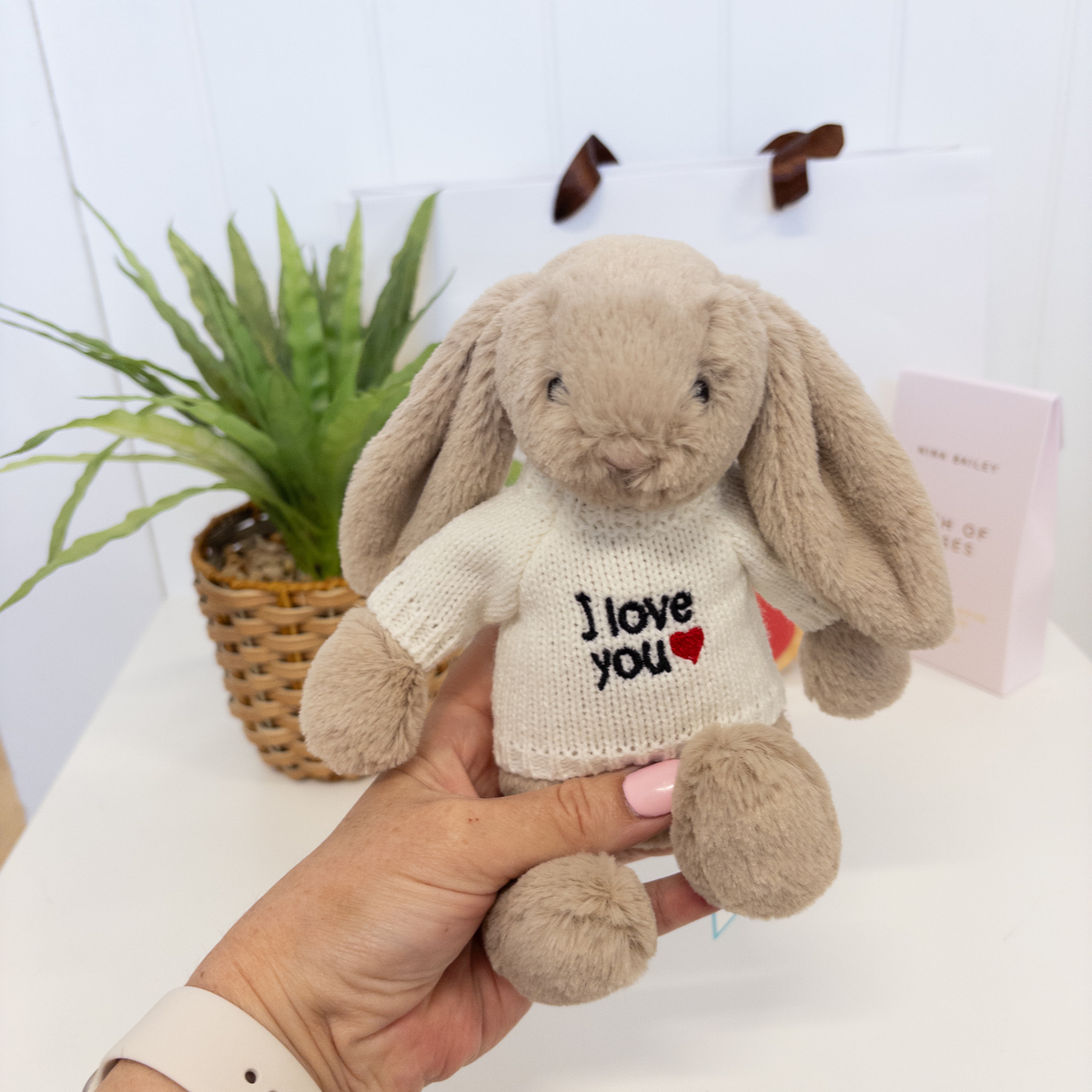 Valentines Day Gift - SMALL Bunny Jumper - Cream (Fits SMALL size Jellycat Bunny)