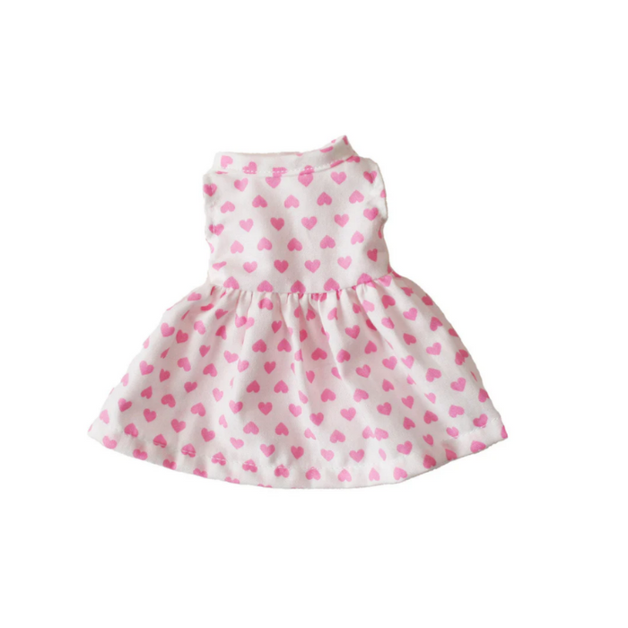 Alimrose Doll Dress Pink Hearts -  SMALL