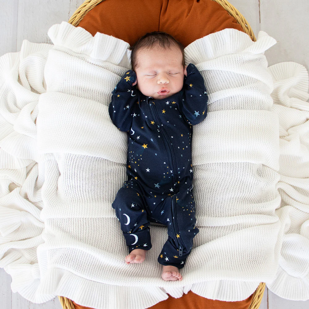 Snuggle Hunny Organic Snugglesuit Convertible Romper| Starry Night