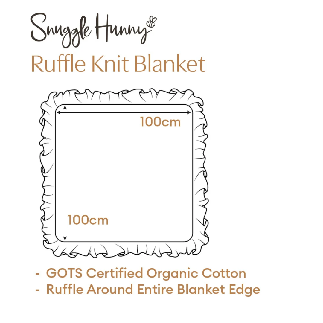 Snuggle Hunny Personalised Ruffle Knit Baby Blanket - Hazelnut