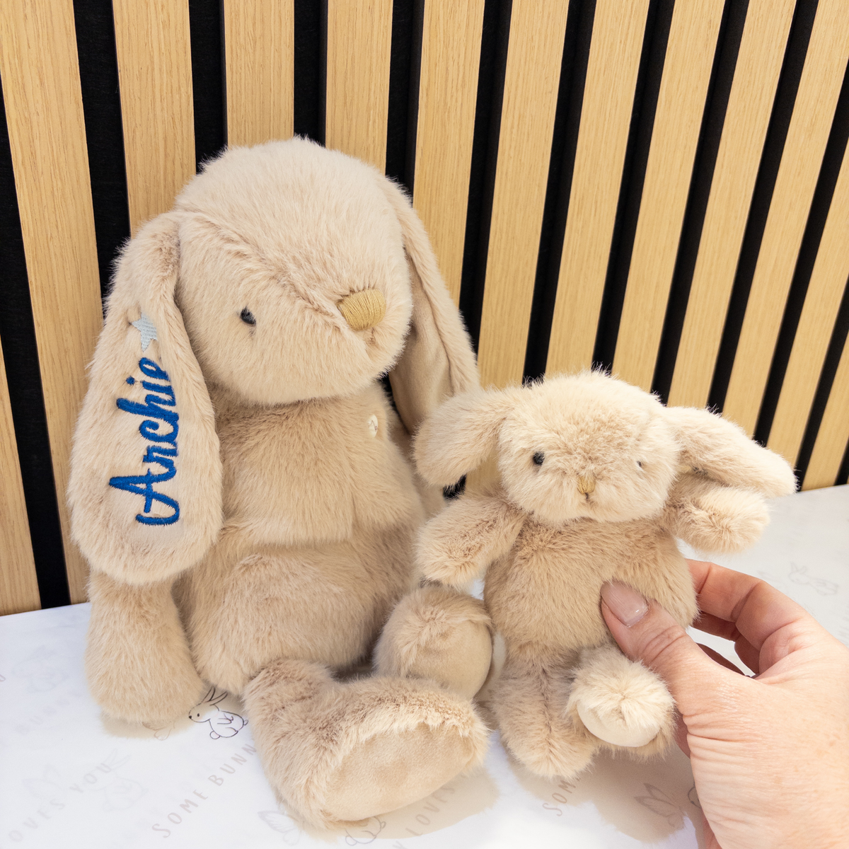 Personalised Snuggle Bunnies - Frankie the Hugging Bunny - Caramel